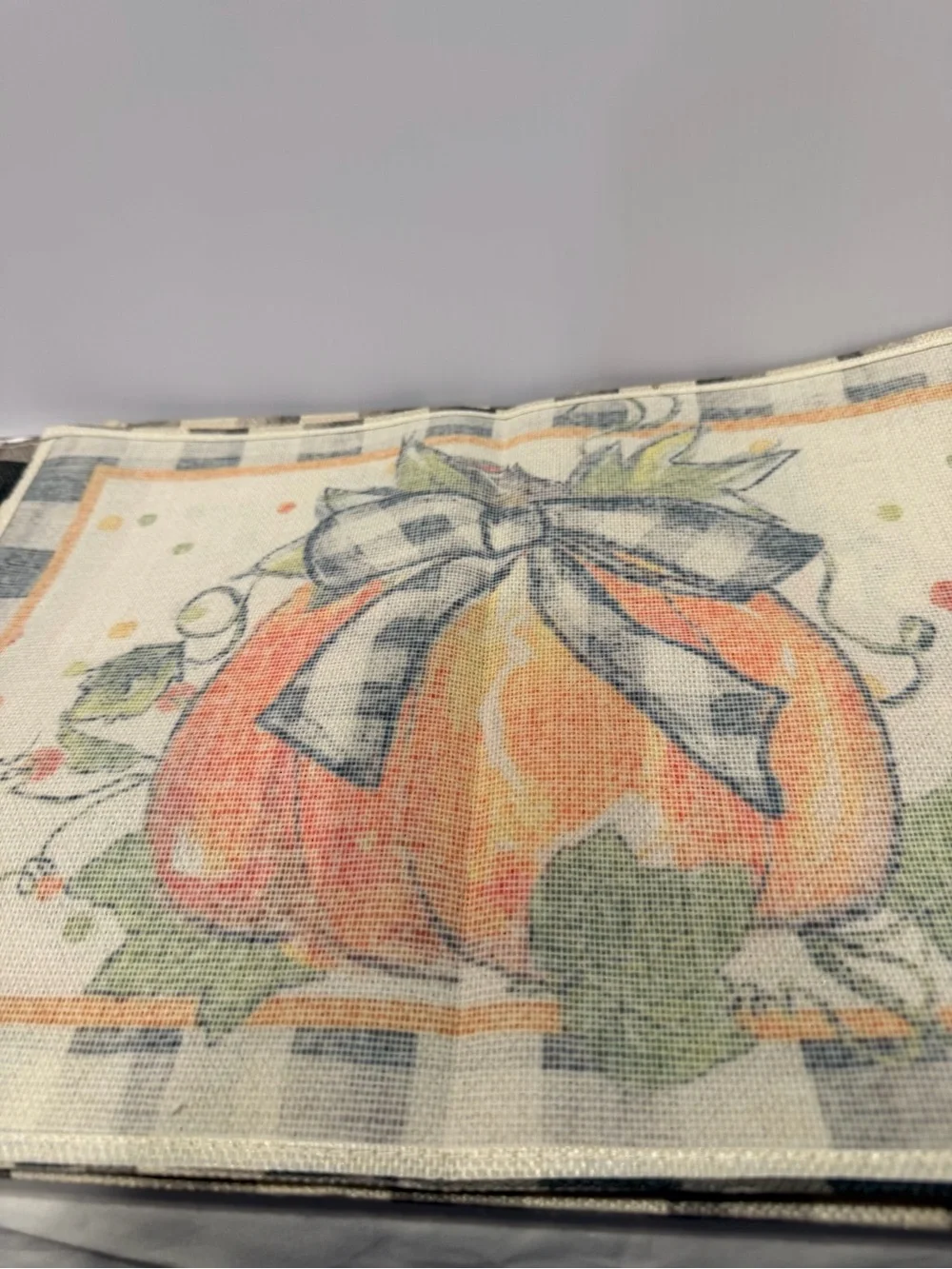 Pumpkin Placemats Fall, Halloween, Thanksgiving Set 4 13 X 17 Woven Material
